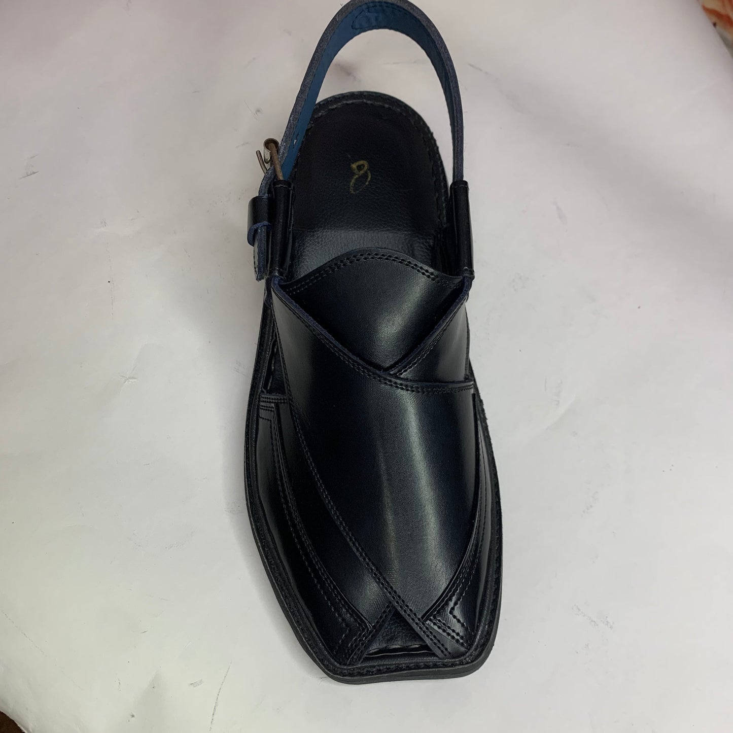 Black Handmade Leather Peshawari Chappal – Premium Traditional Footwear