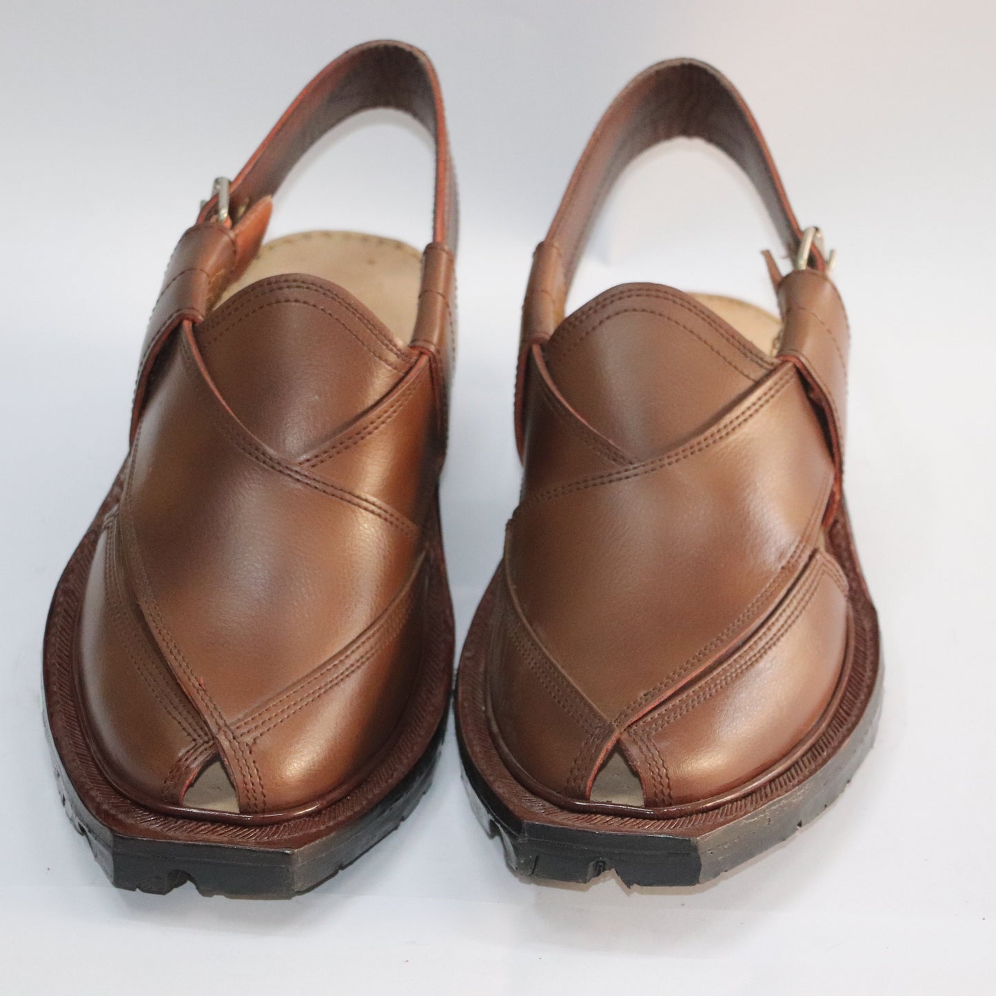 Handmade Brown Norozi Chappal – Pure Leather Traditional Footwear