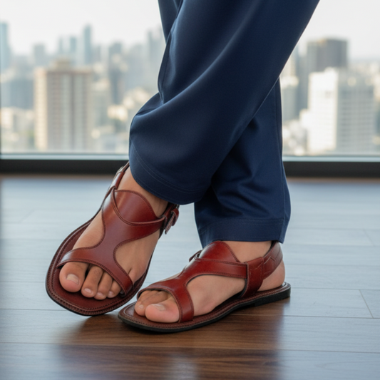 Handmade Brown Panjedar Chappal – Pure Leather Classic